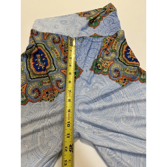 True Light Flare Leg Pants Flowy Palazzo Blue Printed Vivid - Picture 7 of 7